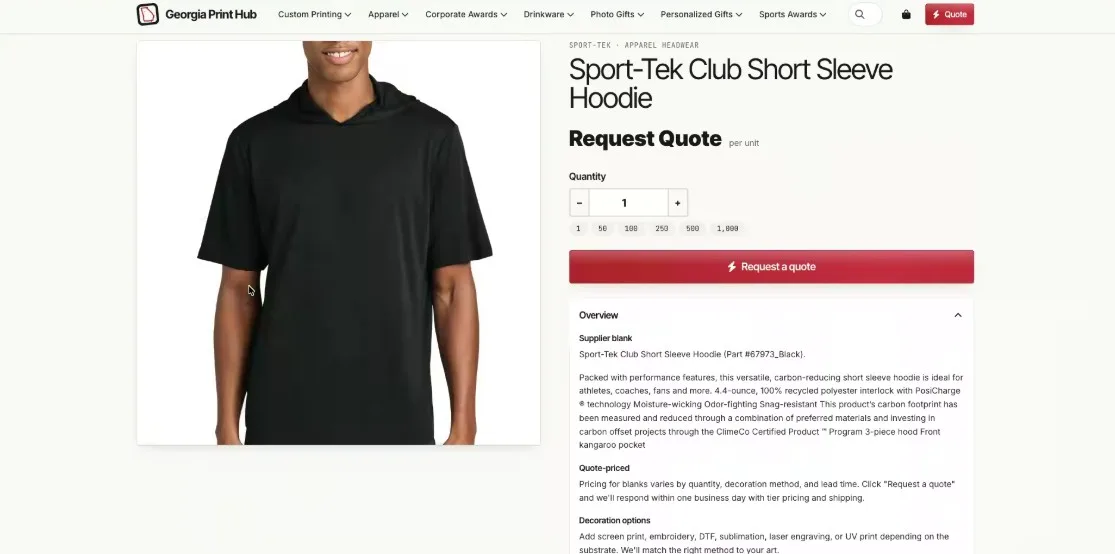 E-commerce — request a quote