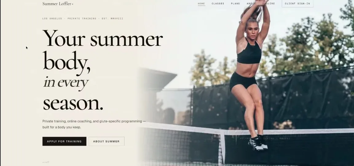 Fitness studio — hero